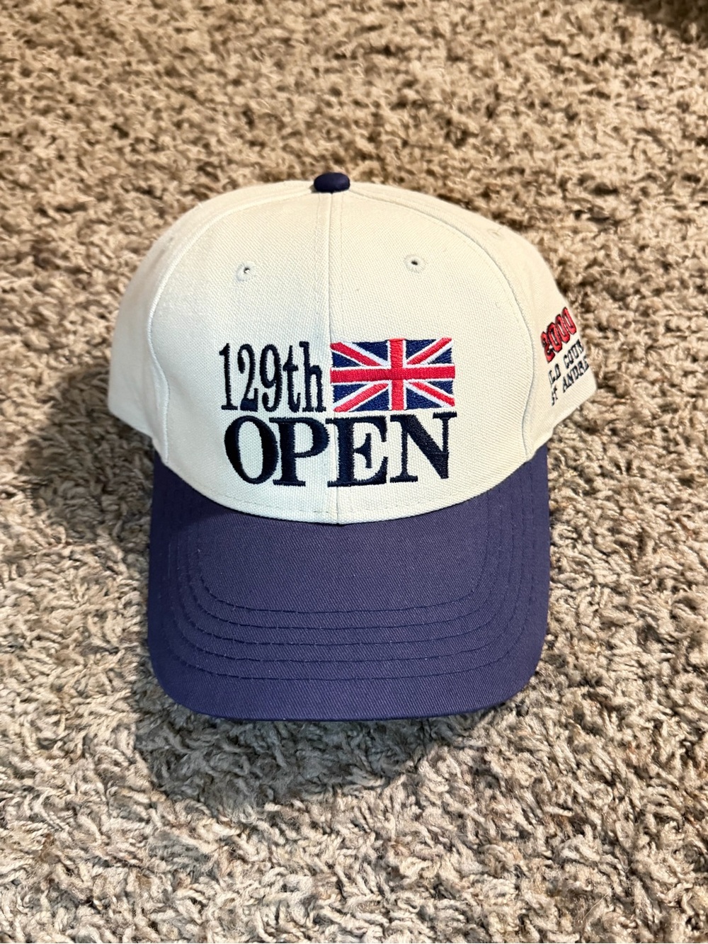 129th Open Golf Cap with Union Jack Embroidery